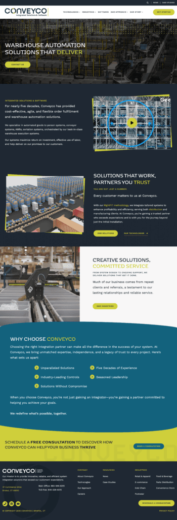 New conveyco website homepage
